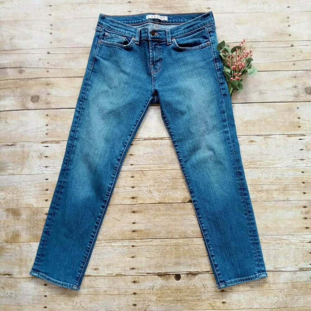 Ladies J Brand 935 Skinny Crop Jeans 30 x 25 Blue USA Stretch Denim Low Rise USA
